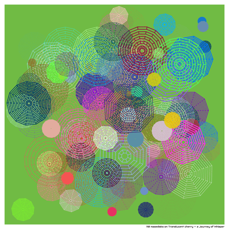 110 mazedisks on Translucent cherry — a Journey of Whisper