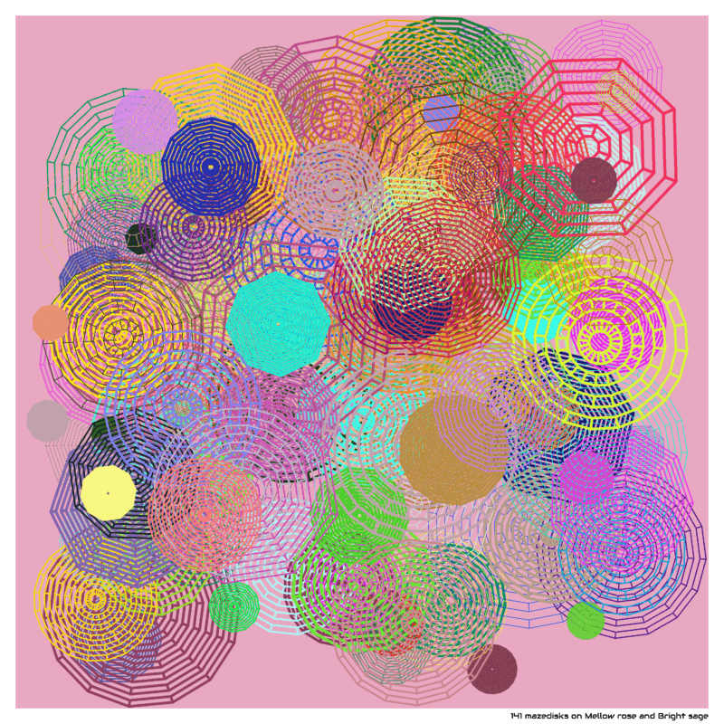 141 mazedisks on Mellow rose and Bright sage