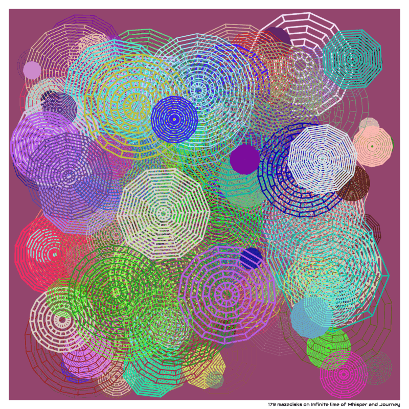 179 mazedisks on Infinite lime of Whisper and Journey