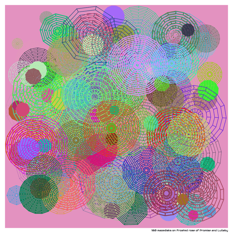 180 mazedisks on Frosted rose of Promise and Lullaby
