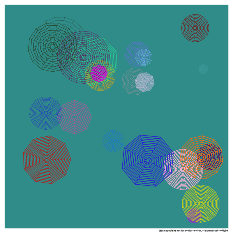 22 mazedisks on lavender without Burnished twilight