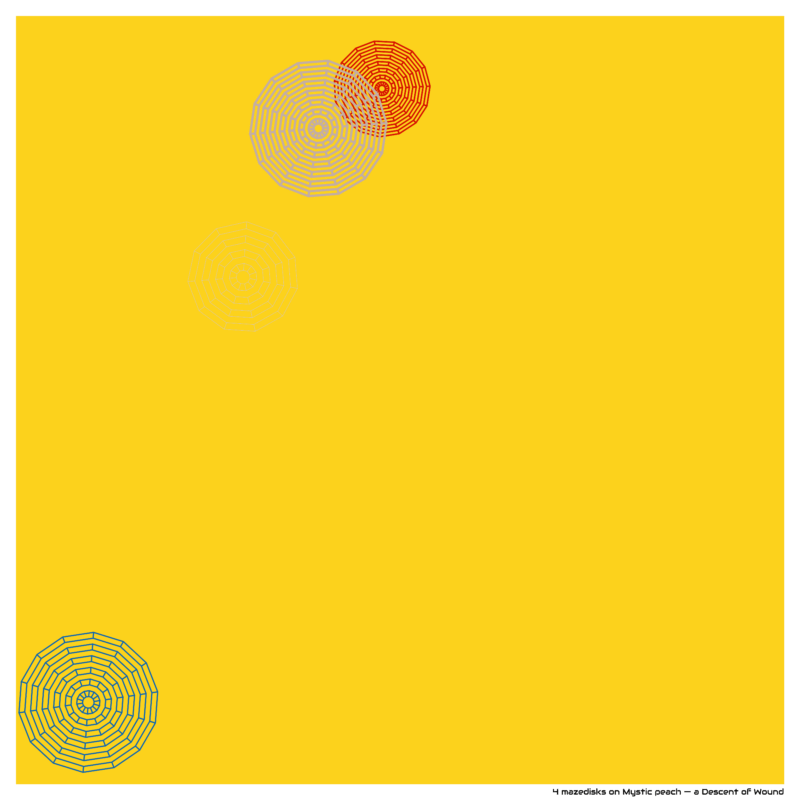 4 mazedisks on Mystic peach — a Descent of Wound