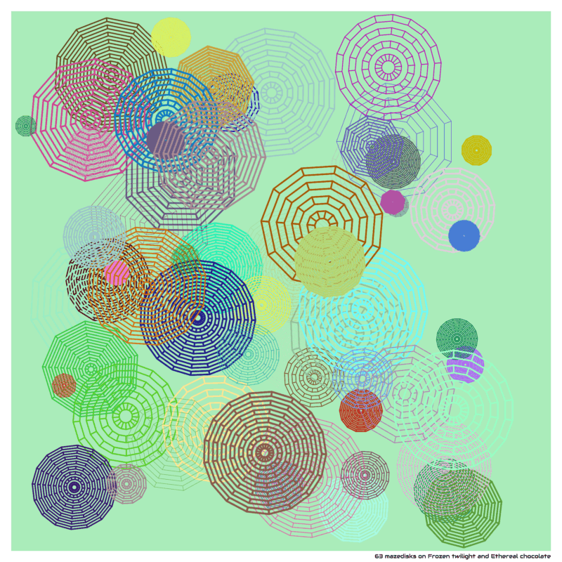 63 mazedisks on Frozen twilight and Ethereal chocolate