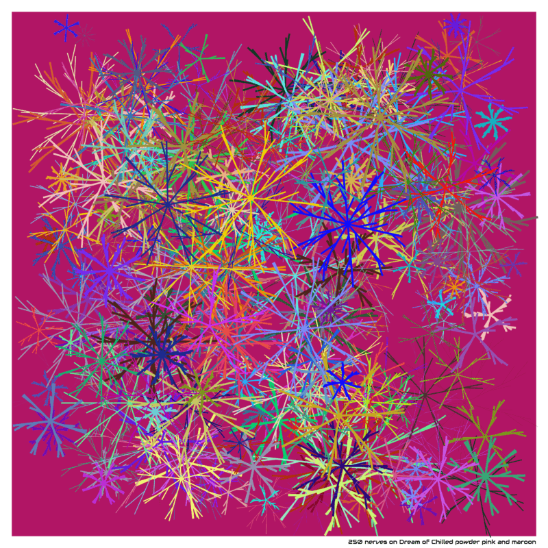 250 nerves on Dream of Chilled powder pink and maroon