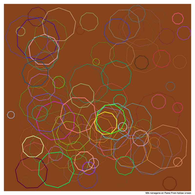 105 nonagons on flame from hollow cream