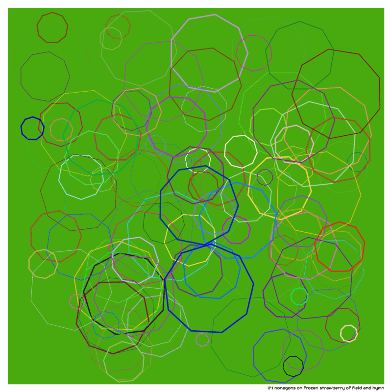 114 nonagons on frozen strawberry of field and hymn