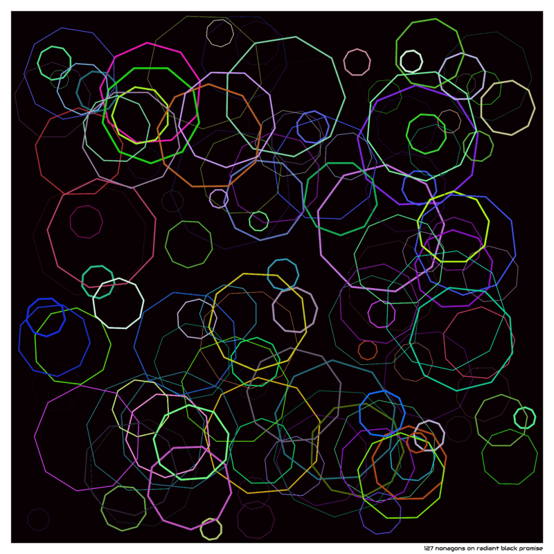 127 nonagons on radiant black promise