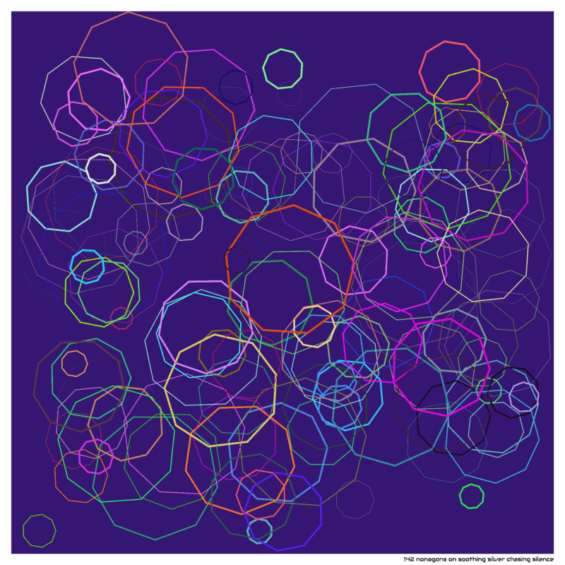 142 nonagons on soothing silver chasing silence