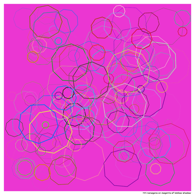 144 nonagons on magenta of Mellow shadow