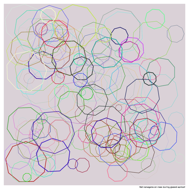 152 nonagons on rose during glazed apricot