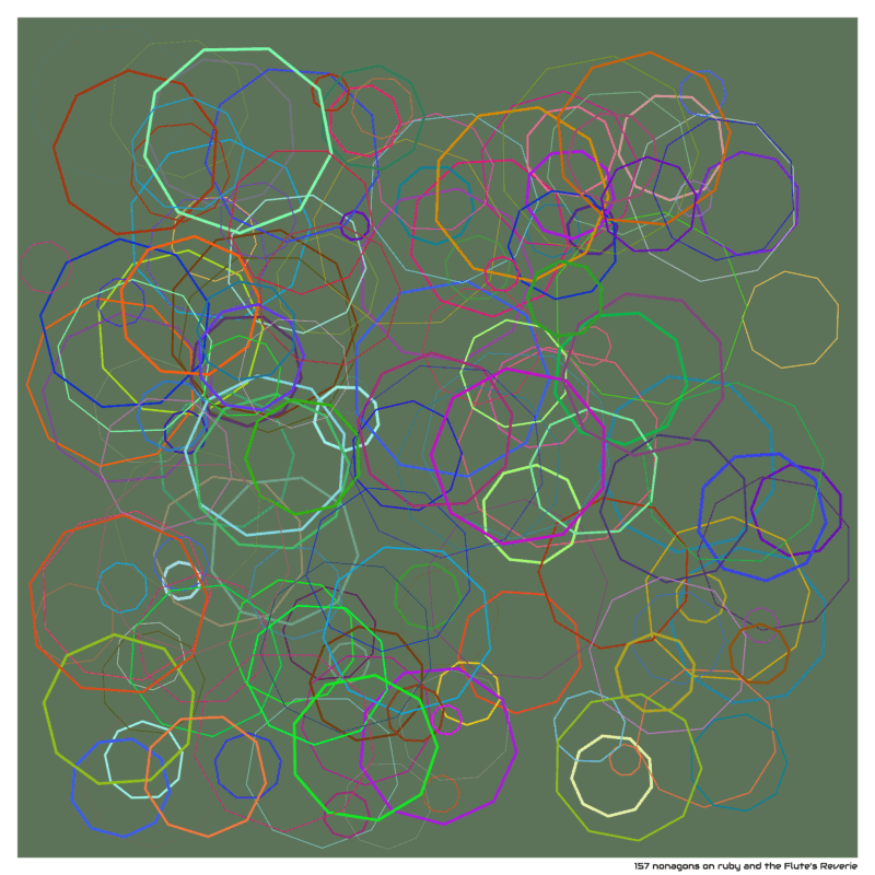 157 nonagons on ruby and the Flute’s Reverie
