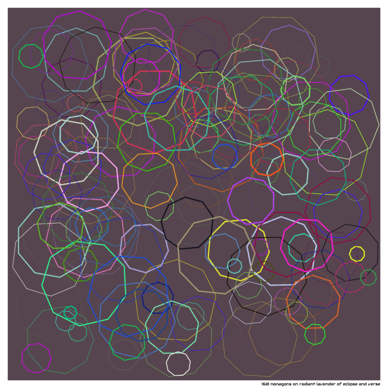 160 nonagons on radiant lavender of eclipse and verse