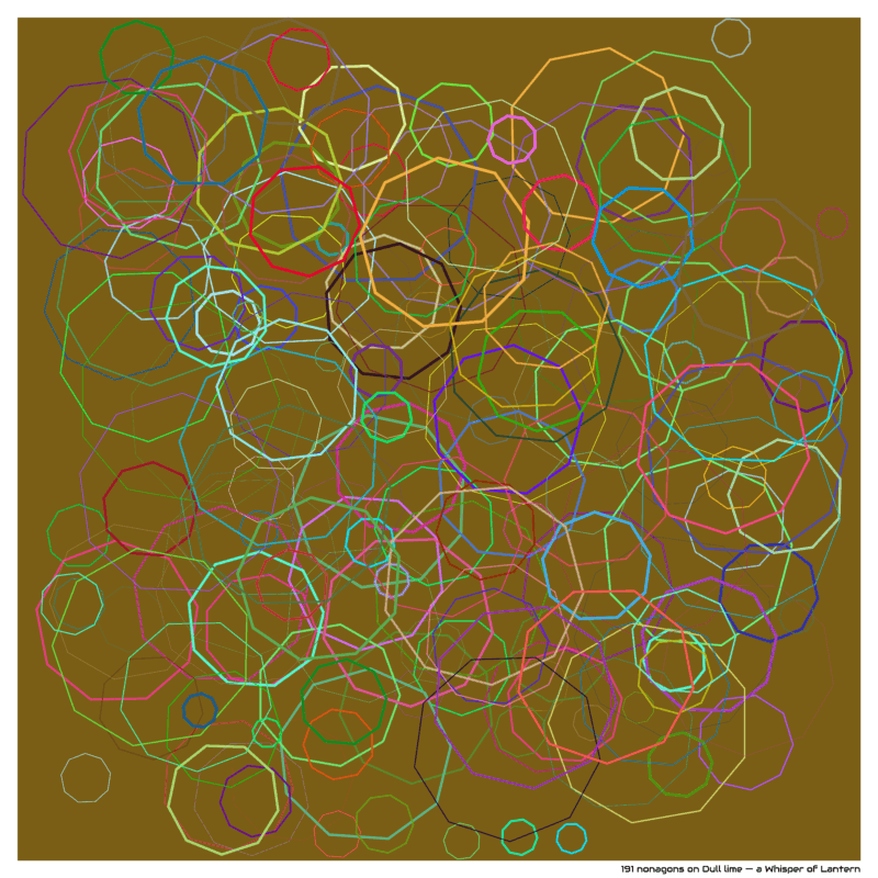 191 nonagons on Dull lime — a Whisper of Lantern