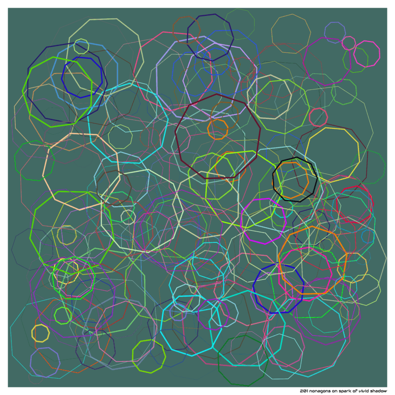 201 nonagons on spark of vivid shadow