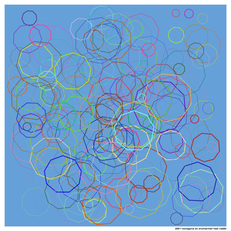 204 nonagons on enchanted teal riddle