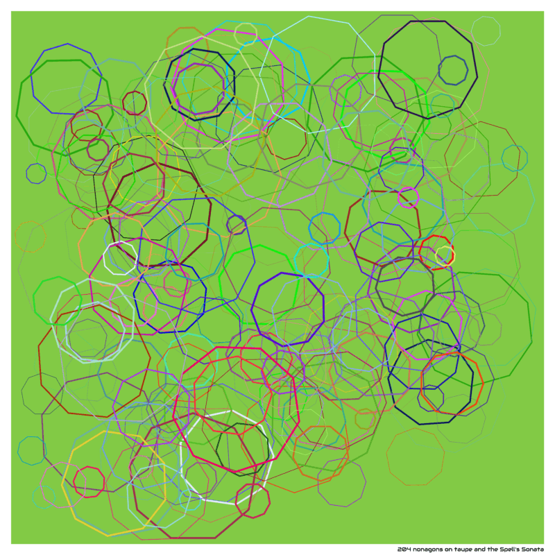 204 nonagons on taupe and the Spell’s Sonata