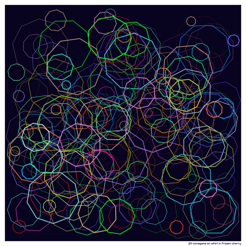 211 nonagons on whirl in frozen cherry