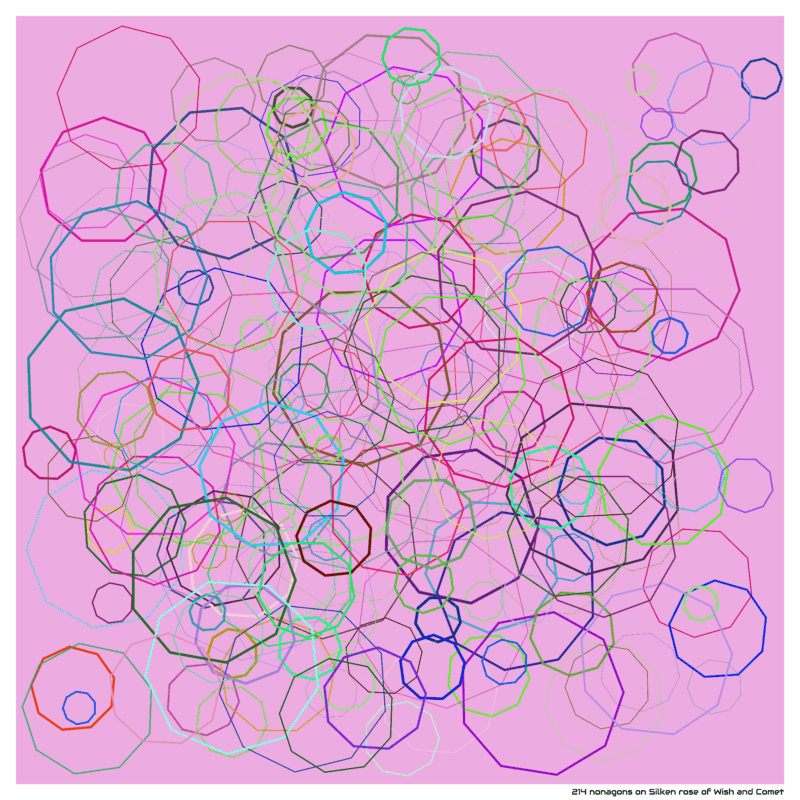 214 nonagons on Silken rose of Wish and Comet
