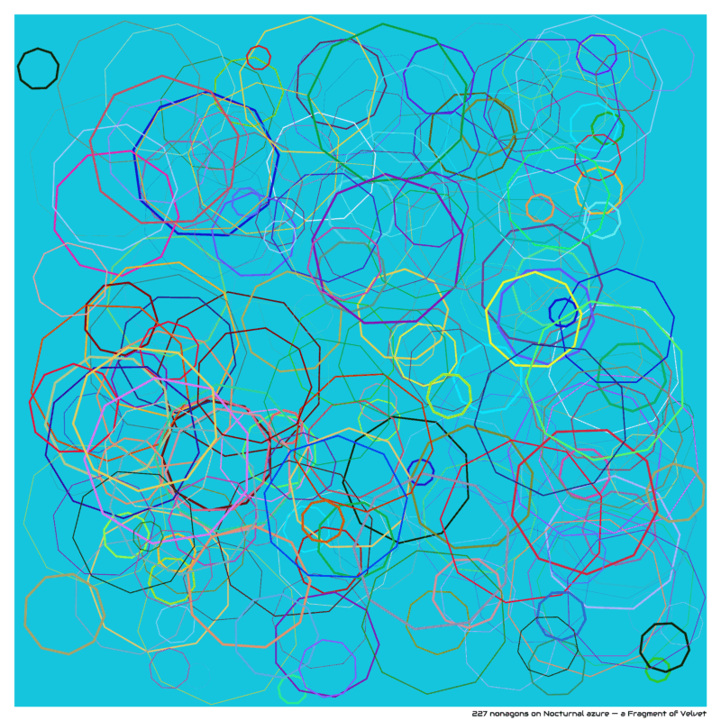 227 nonagons on Nocturnal azure — a Fragment of Velvet