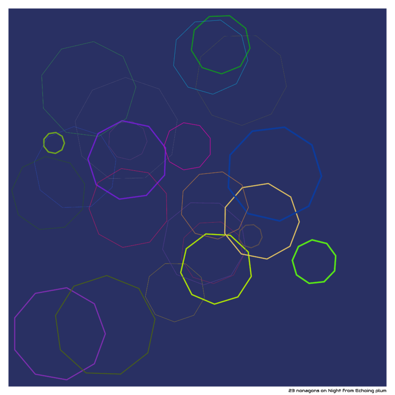 23 nonagons on Night from Echoing plum