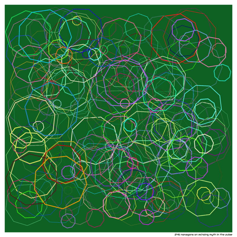 246 nonagons on echoing myth in the pulse
