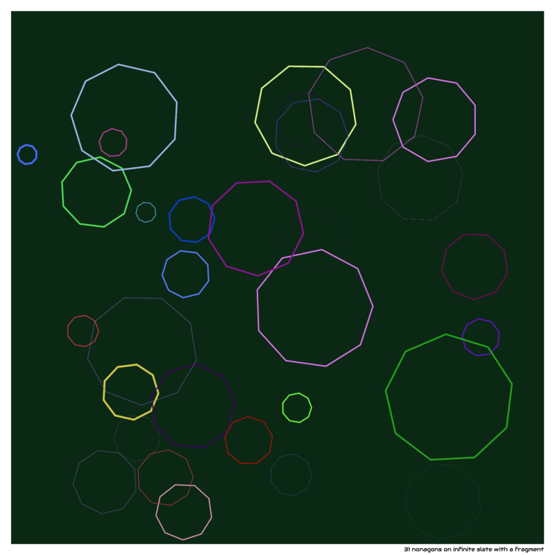 31 nonagons on infinite slate with a fragment