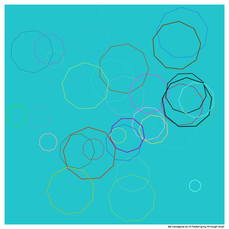 36 nonagons on A Faded grey through Dust
