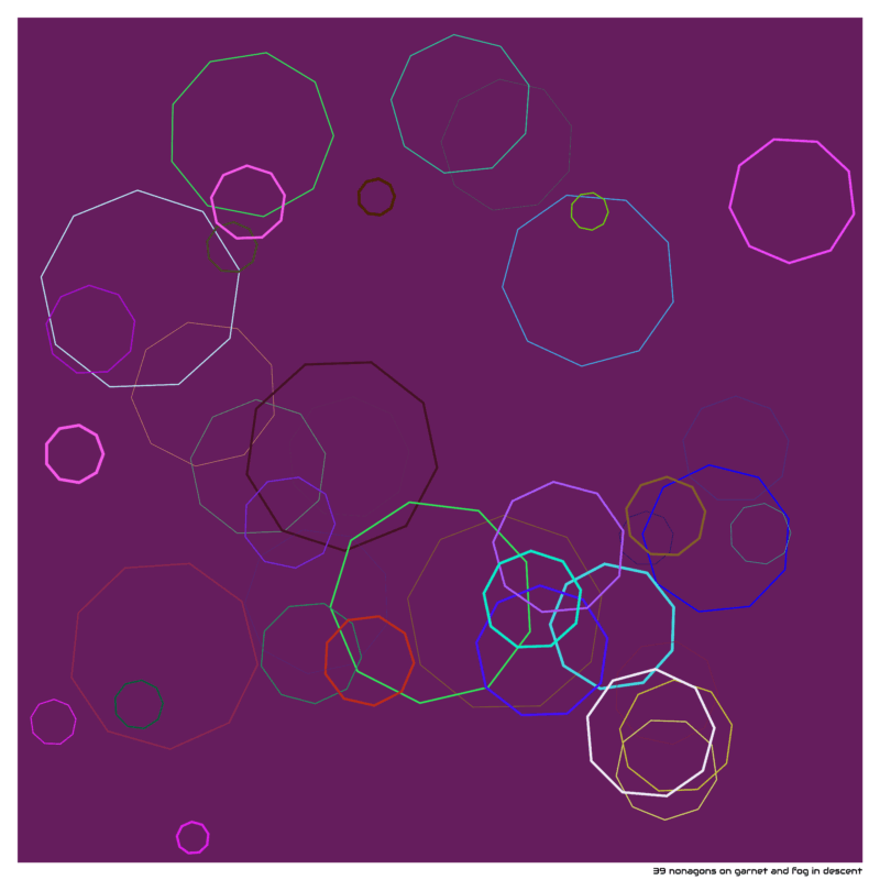 39 nonagons on garnet and fog in descent