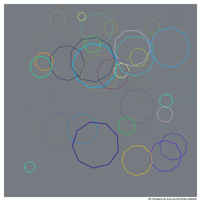 39 nonagons on gray during lonely obsidian