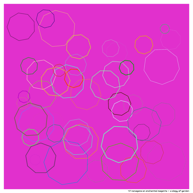 47 nonagons on enchanted magenta — a elegy of garden
