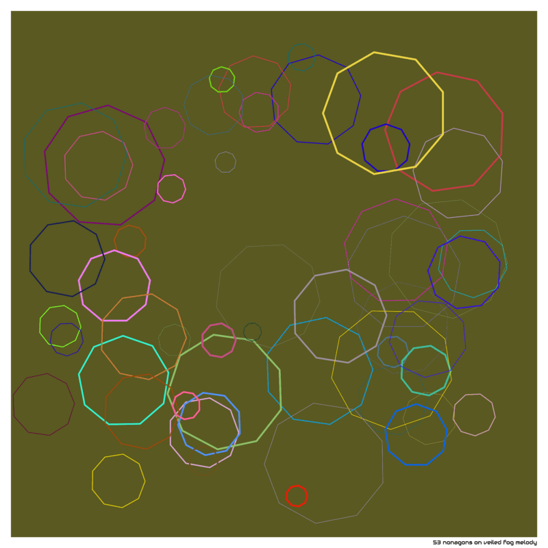 53 nonagons on veiled fog melody
