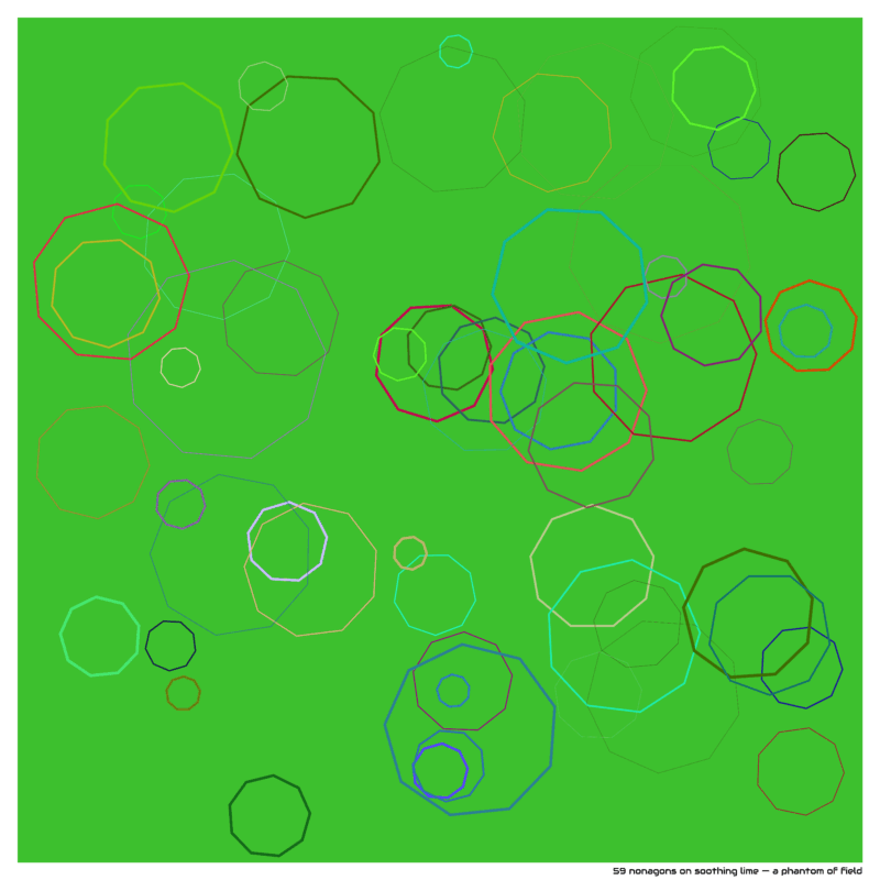 59 nonagons on soothing lime — a phantom of field