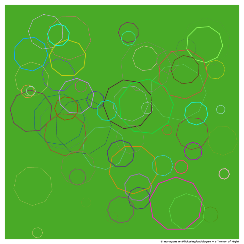 61 nonagons on Flickering bubblegum — a Tremor of Night