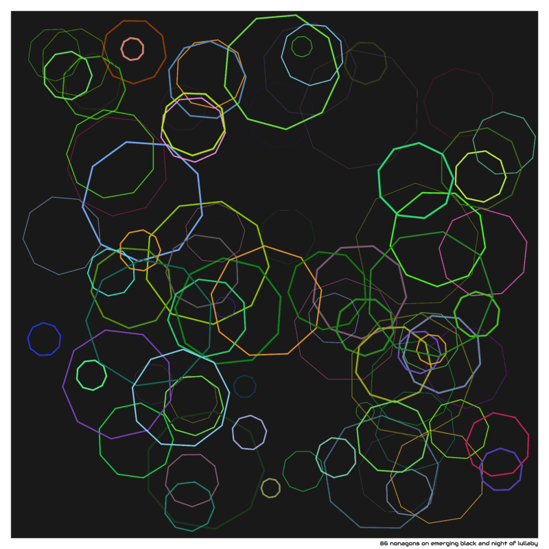 86 nonagons on emerging black and night of lullaby