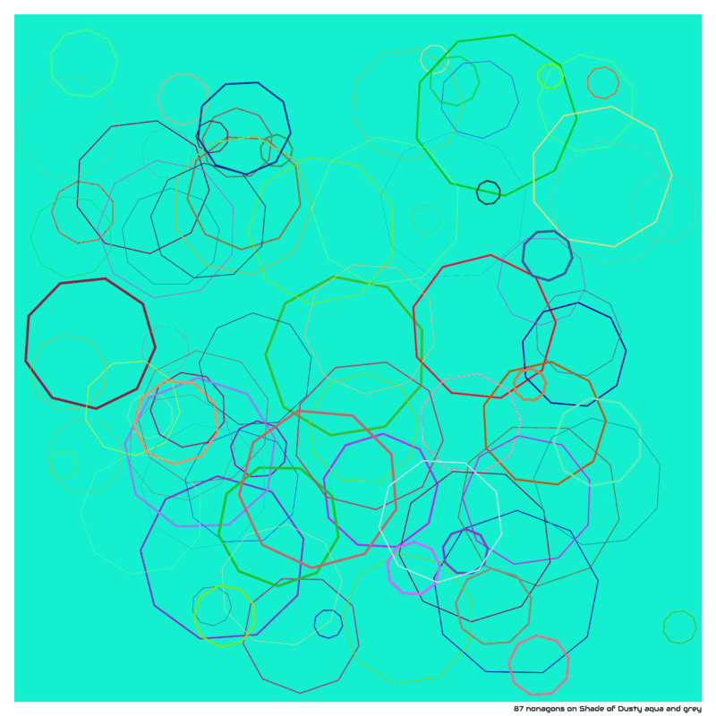 87 nonagons on Shade of Dusty aqua and grey