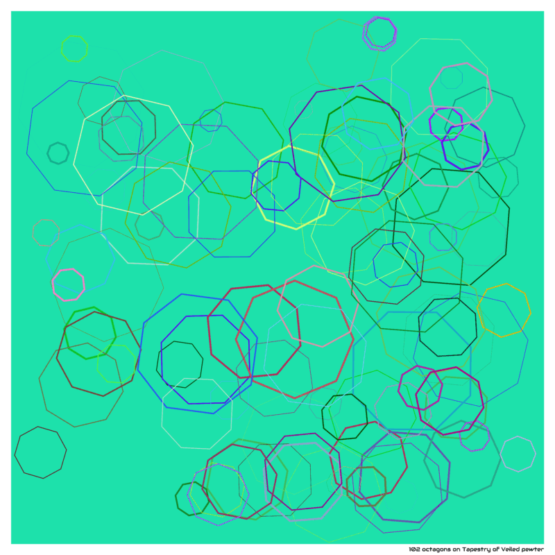 102 octagons on Tapestry of Veiled pewter