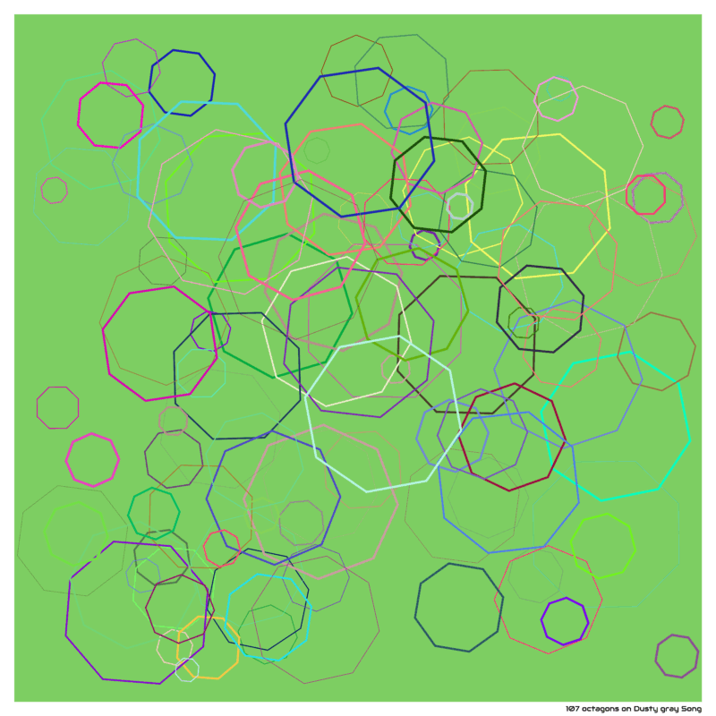 107 octagons on Dusty gray Song