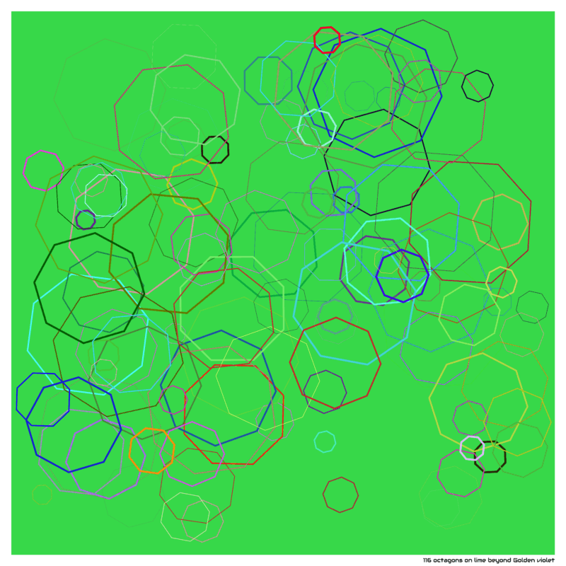 116 octagons on lime beyond Golden violet