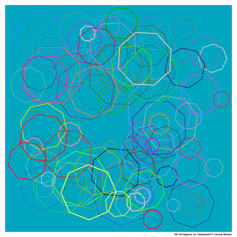 116 octagons on Opalescent cocoa Bloom