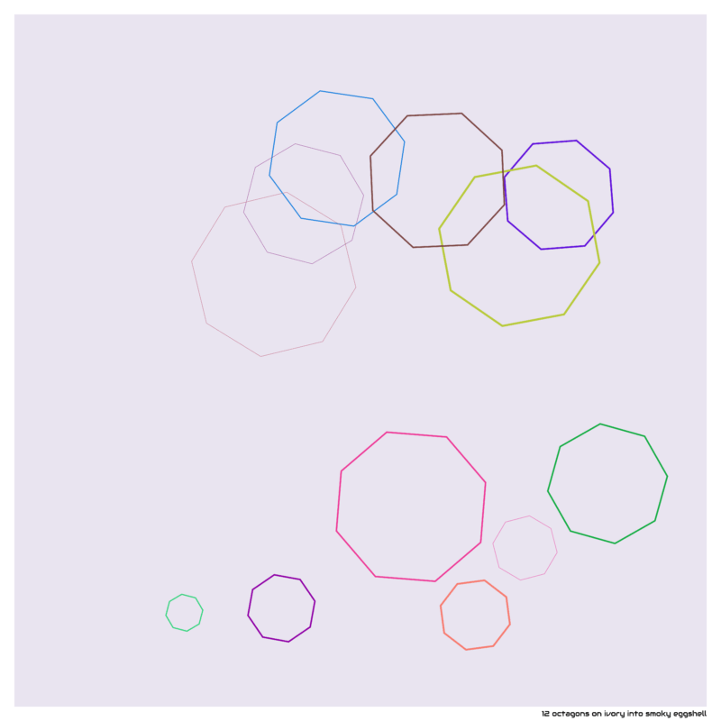 12 octagons on ivory into smoky eggshell