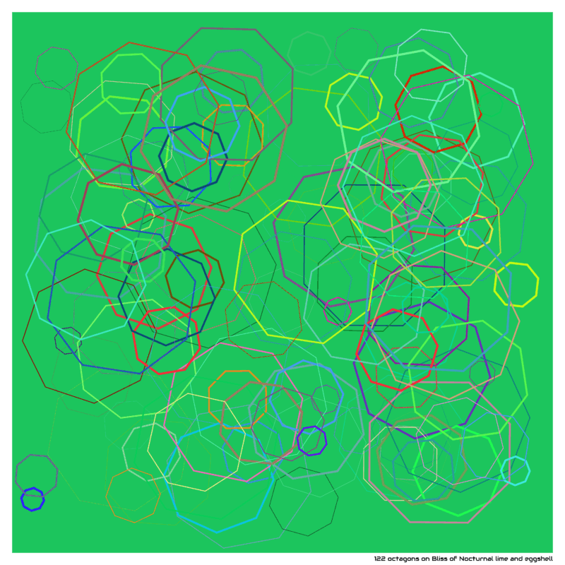 122 octagons on Bliss of Nocturnal lime and eggshell