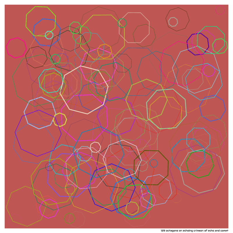 129 octagons on echoing crimson of echo and comet
