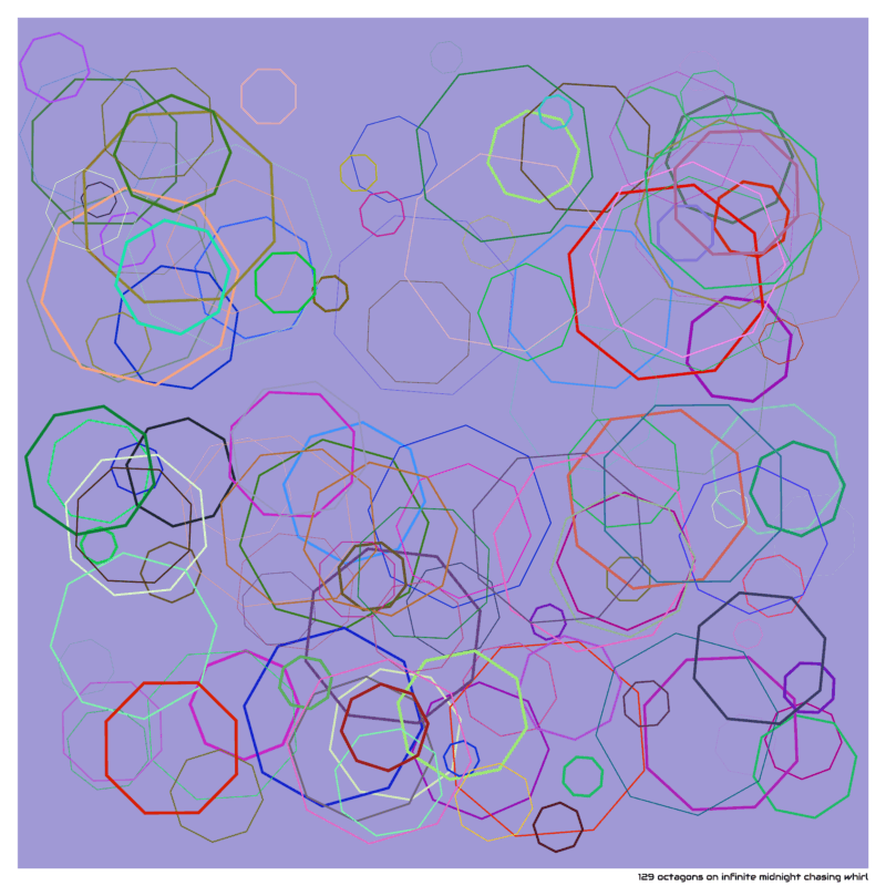 129 octagons on infinite midnight chasing whirl
