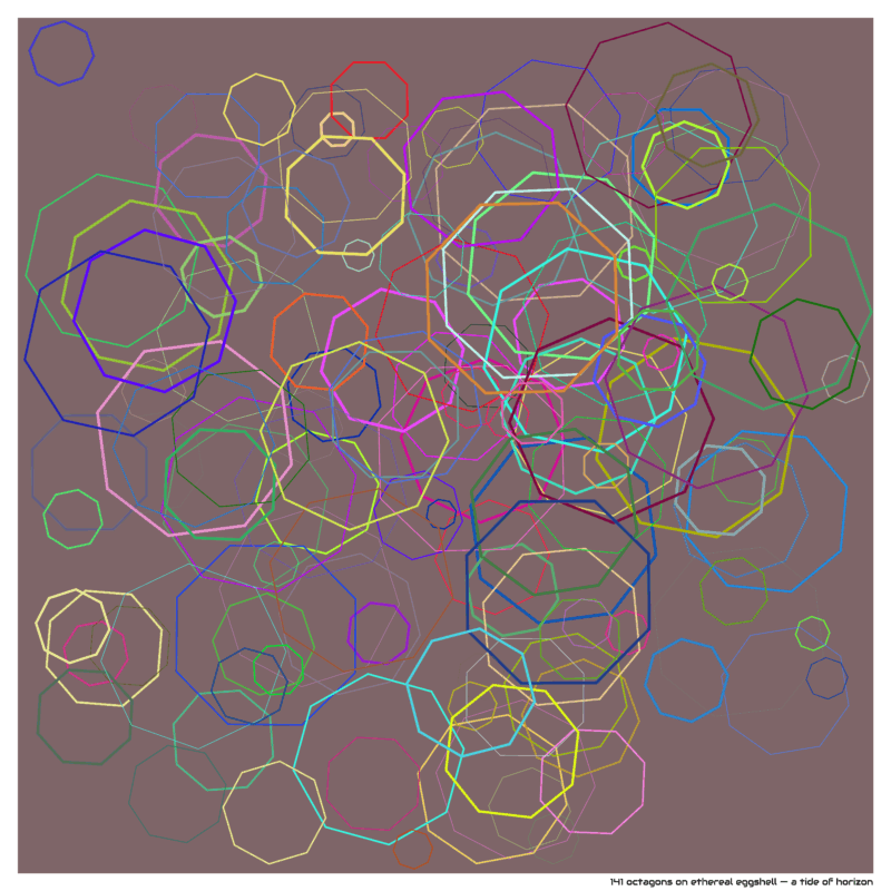 141 octagons on ethereal eggshell — a tide of horizon
