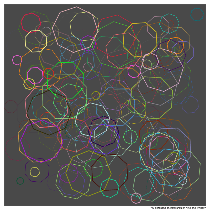 143 octagons on dark gray of field and whisper
