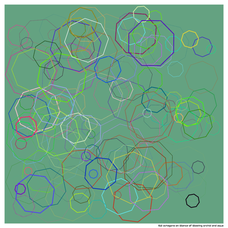 152 octagons on Glance of Glowing orchid and aqua