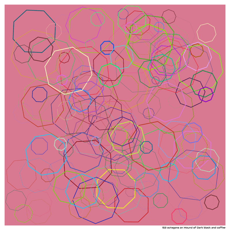 153 octagons on Wound of Dark black and coffee