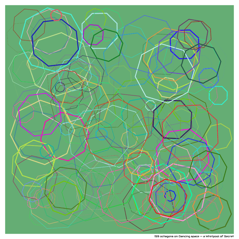 159 octagons on Dancing space — a Whirlpool of Secret