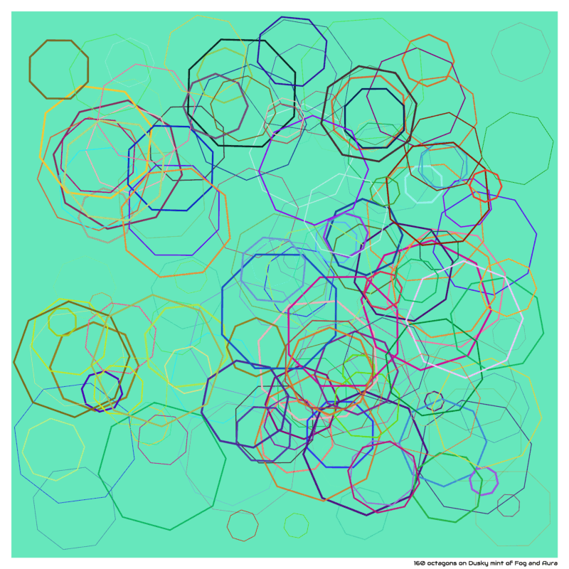 160 octagons on Dusky mint of Fog and Aura
