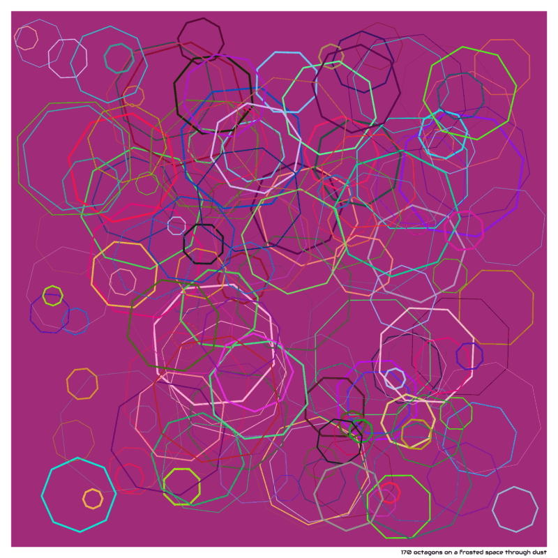 170 octagons on a frosted space through dust